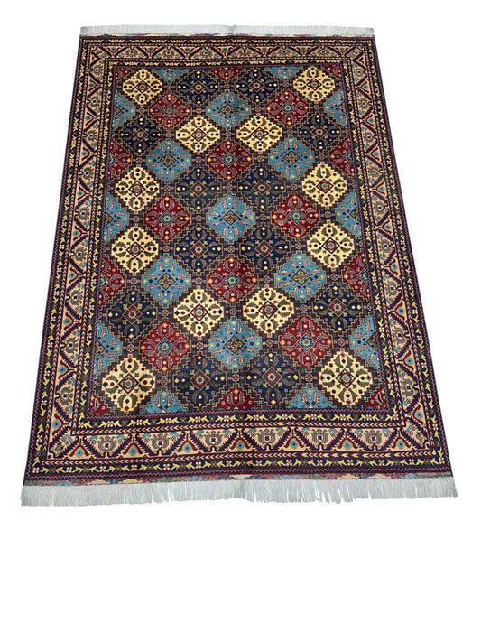 Hand-Knotted Afghani Kashi Wool Rug – 6’9″  x  9’6″ Rugistan
