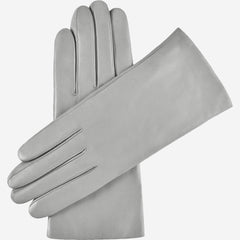 Isabella (grey) - Italian lambskin leather gloves with cashmere lining