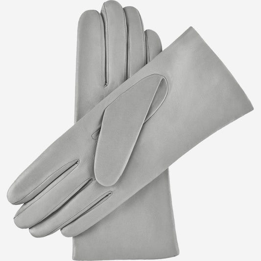 Isabella (grey) - Italian lambskin leather gloves with cashmere lining - alternate view
