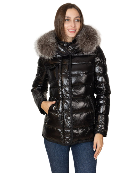 Genuine Silver Fox Fur Lightweight Down Fill Coat Alaska® Outerwear Company