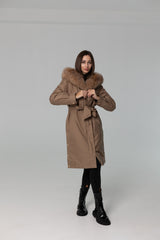 Genuine Fox Fur Trim Rabbit Fur Insulated Parka