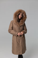Genuine Fox Fur Trim Rabbit Fur Insulated Parka