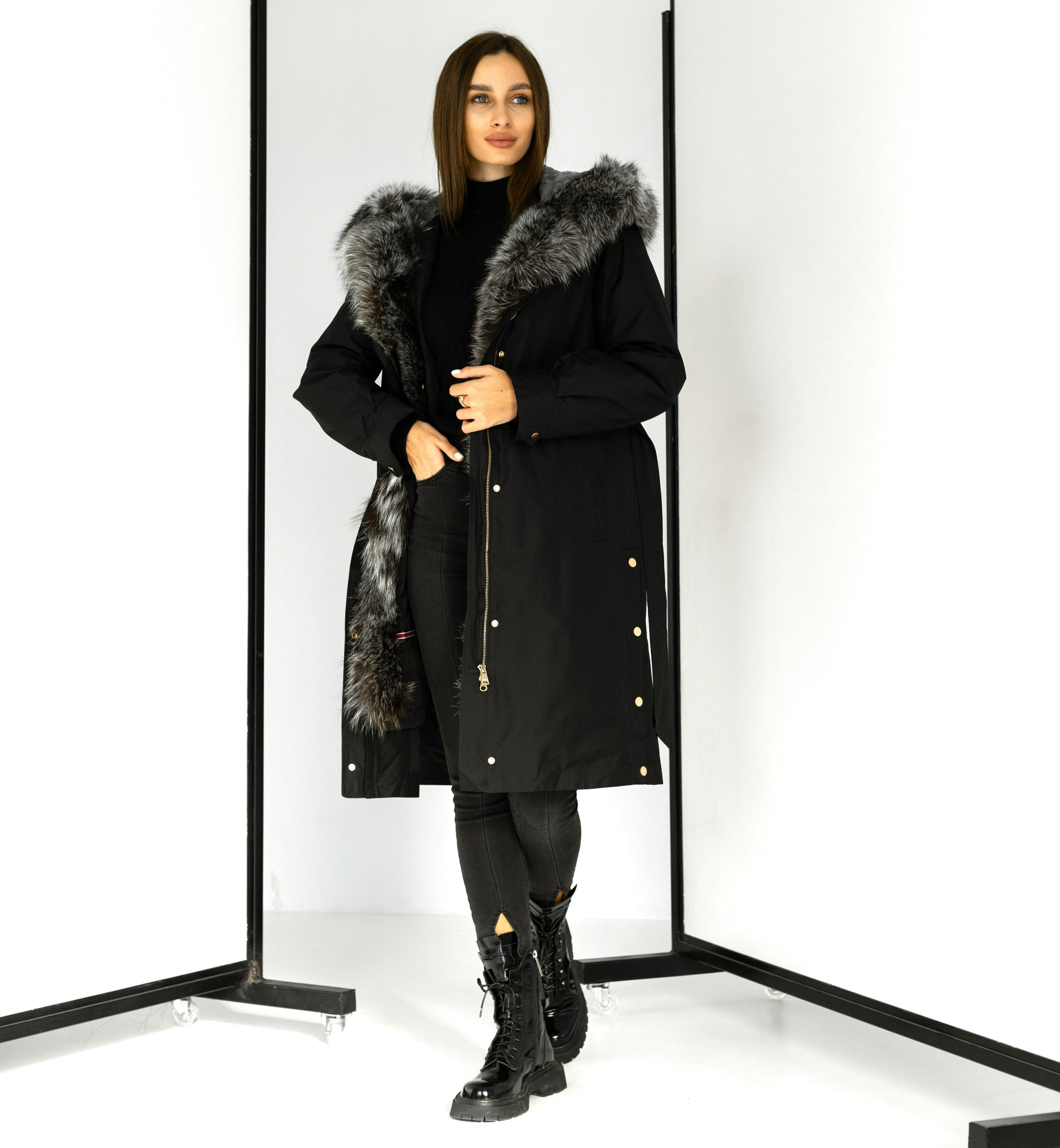 Genuine Silver Fox Fur Trim Rabbit Fur Insulated Parka Alaska® Outerwear Company