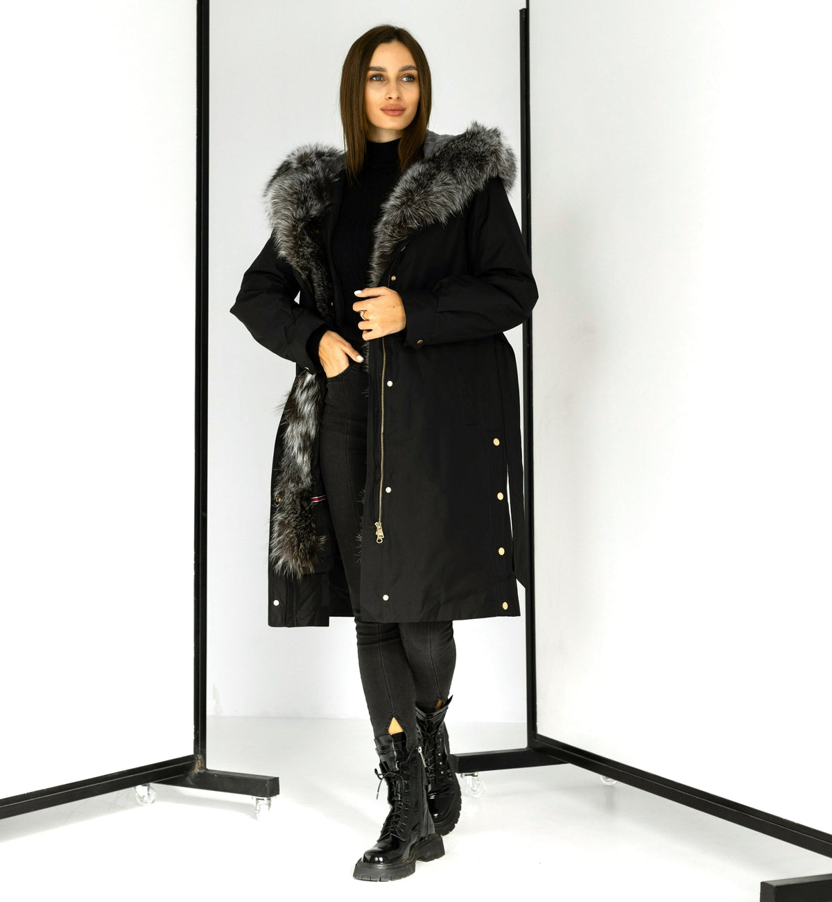 Genuine Silver Fox Fur Trim Rabbit Fur Insulated Parka Alaska® Outerwear Company