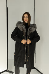 Genuine Silver Fox Fur Trim Rabbit Fur Insulated Parka Alaska® Outerwear Company