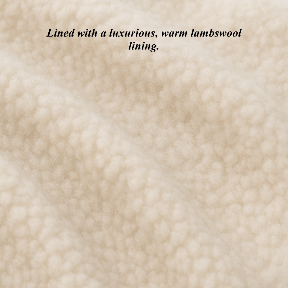 Bella (black) - Italian lambskin leather gloves with lambswool lining & - wool lining detail