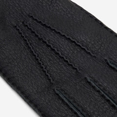 Matteo (black) - Italian gloves made of American deerskin leather with cashmere lining