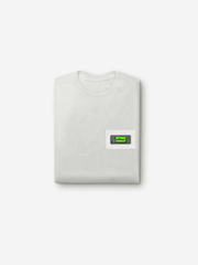Gray t-shirt with a logo on a white background