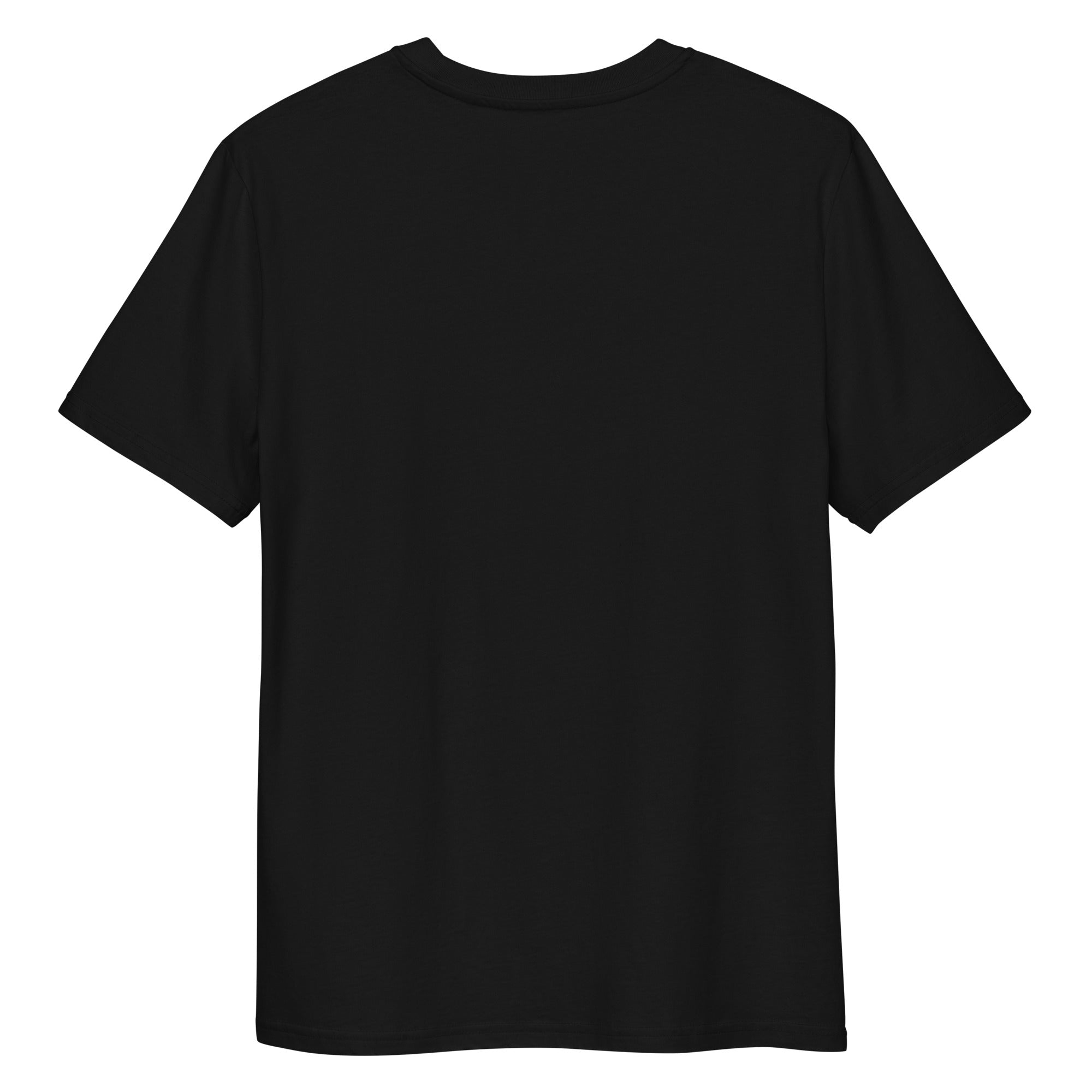 Black t-shirt on a white background