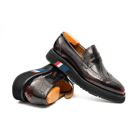 Men's Burgundy Leather Loafers