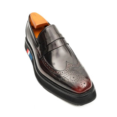 Men's Burgundy Leather Loafers