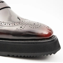 Men's Burgundy Leather Loafers