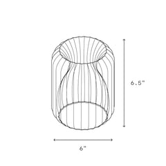 Technical drawing of a cylindrical object with dimensions labeled