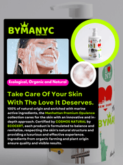 By Many NYC skincare product with text about ecological, organic, and natural skincare.