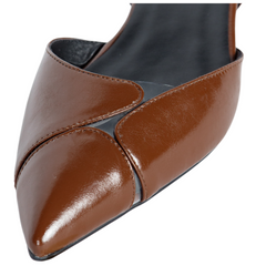 Brown pointed-toe shoe on a white background