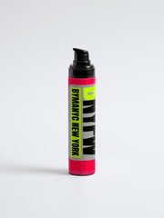 Pink and black bottle with 'BYMANYC NEW YORK' branding on a light gray background