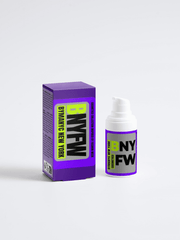 NYFW bottle and packaging on a white background