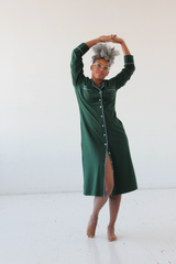 SALUA Luxury Sleep Shirt in Brushed Pima Cotton - Long Salua Lingerie