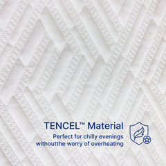 Textured fabric background with TENCEL material label