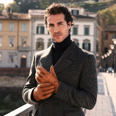 Antonio (brown) – Luxurious Italian peccary leather gloves with cashmere lining
