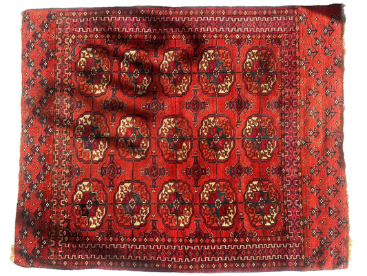 Antique 1920’s Tribal Turkoman Tekke Wedding Rug 3’4” x 4’1” Rugistan