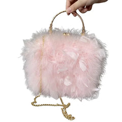 Ostrich Feather Clutch | Luxurious Statement Accessory