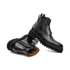 Platform Patent Combat Boots