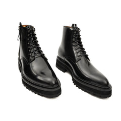 Platform Patent Combat Boots