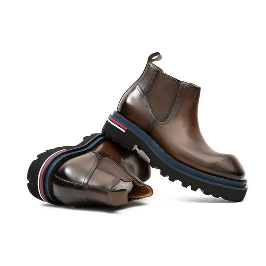 Premium Handcrafted Calfskin Chelsea Boots Brown
