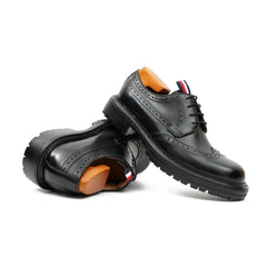 Premium Men's Classic Derby Brogue Shoes Black