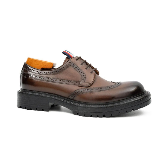 Premium Men's Classic Derby Brogue Shoes Coffee