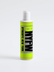 Neon green bottle with 'BYPNYC New York' label on a white background