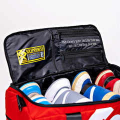 Red Sneaker Duffle Sole Premise