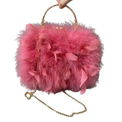 Ostrich Feather Clutch | Luxurious Statement Accessory