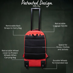Grey Leather Carry-On Patented Roller Bag Sole Premise