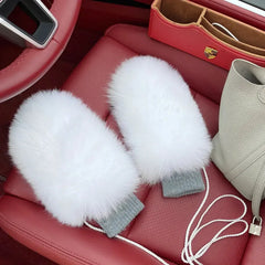 Mittens made of natural fox fur Family Shopolf
