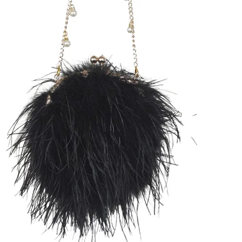 Ostrich Feather Clutch Bag | Elegant & Luxurious Design