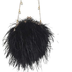 Ostrich Feather Clutch Bag | Elegant & Luxurious Design