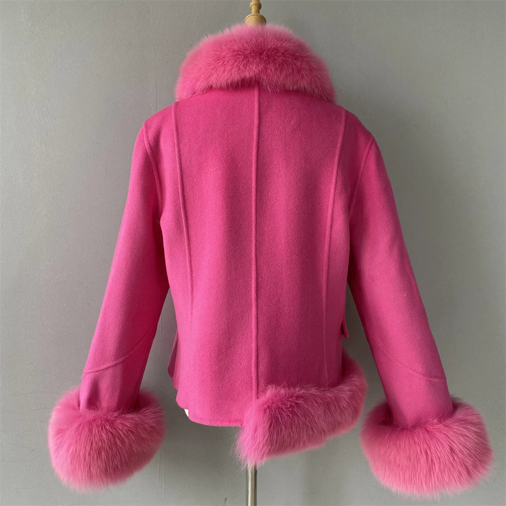 Women's Cashmere Coat With Natural Fox Fur