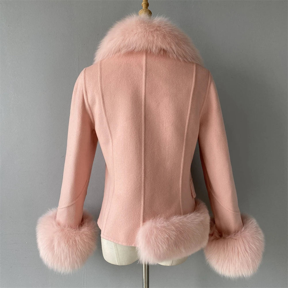 Women's Cashmere Coat With Natural Fox Fur