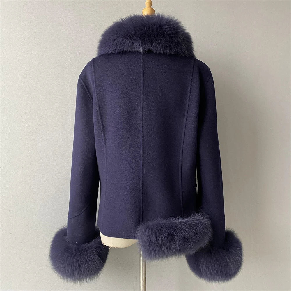 Women's Cashmere Coat With Natural Fox Fur