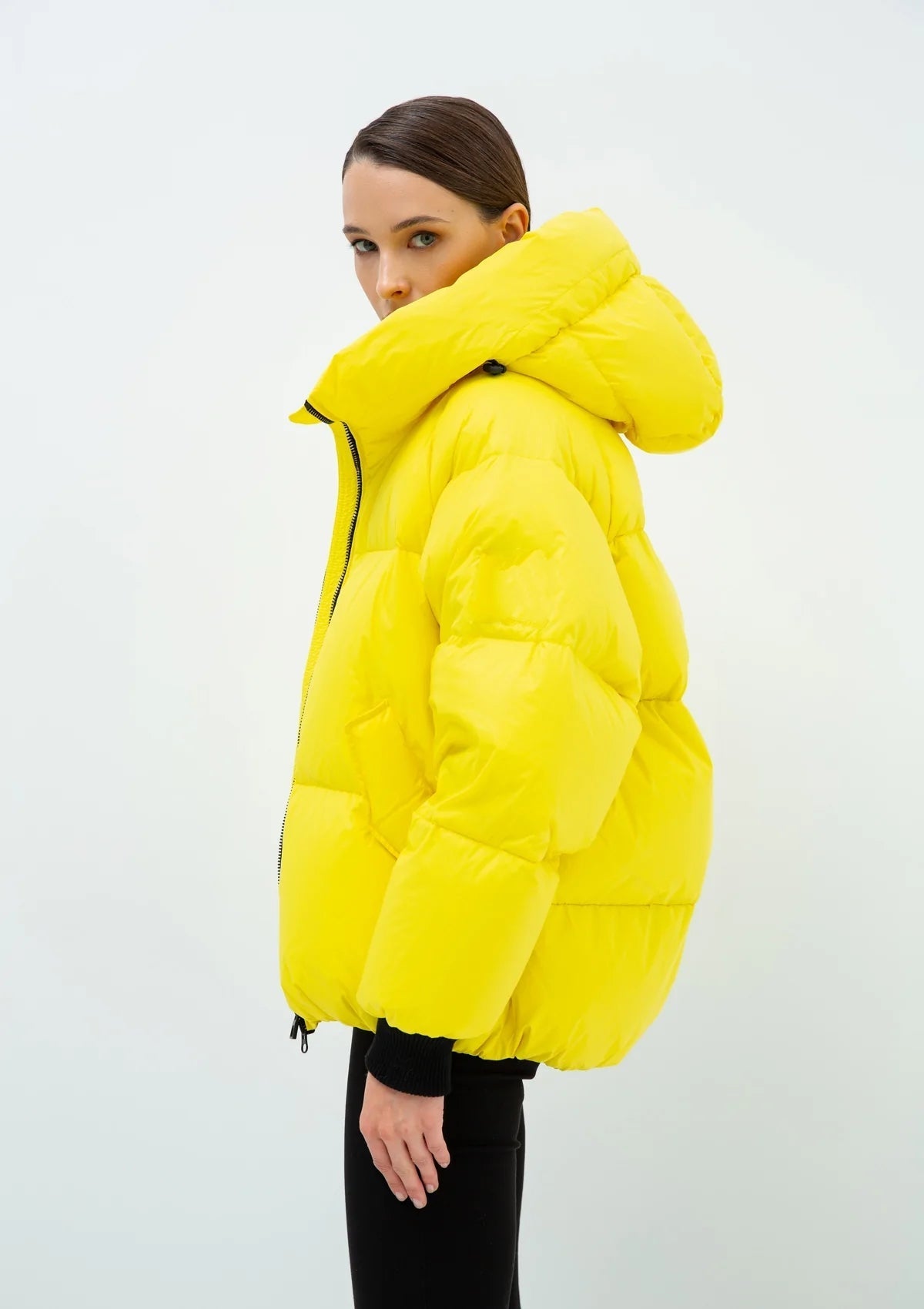 Gisela Premium Hooded Down Puffer Jacket in Yellow Alaska® Outerwear Company