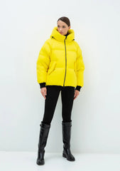 Gisela Premium Hooded Down Puffer Jacket in Yellow Alaska® Outerwear Company