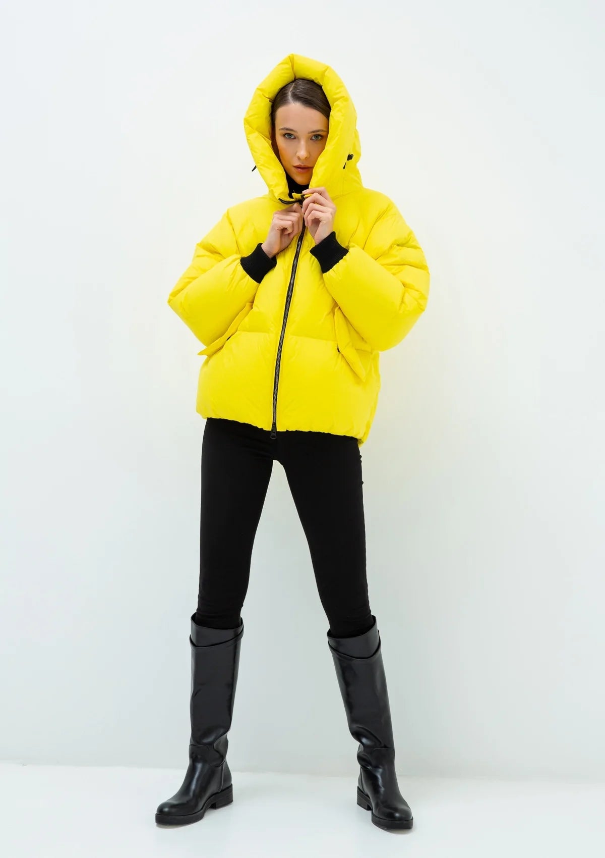 Gisela Premium Hooded Down Puffer Jacket in Yellow Alaska® Outerwear Company