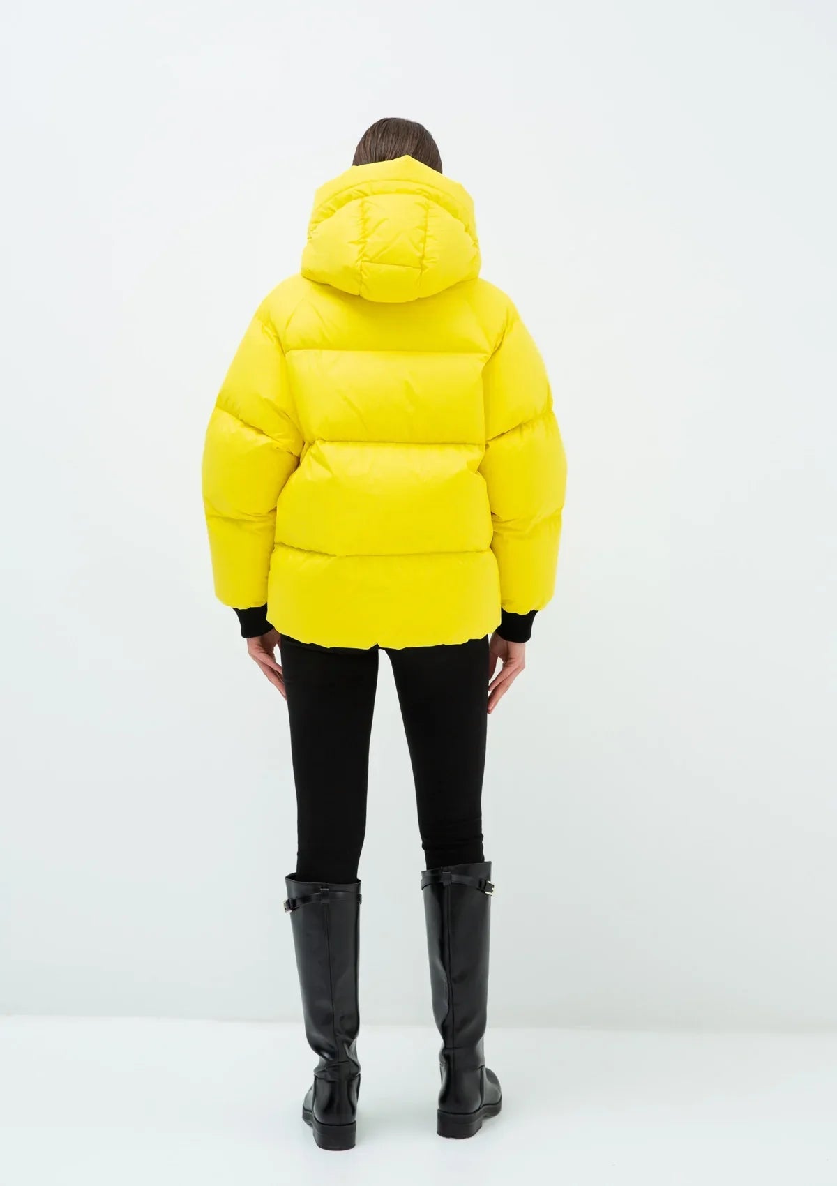 Gisela Premium Hooded Down Puffer Jacket in Yellow Alaska® Outerwear Company