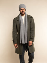 Napoli (light grey) - Italian 100% cashmere ribbed scarf (unisex)