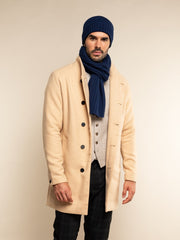 Napoli (navy blue) - Italian 100% cashmere ribbed scarf (unisex)