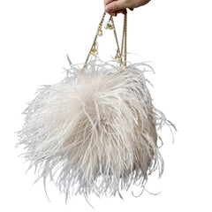 Ostrich Feather Clutch Bag | Elegant & Luxurious Design