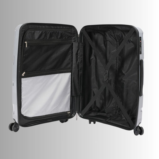 20-inch Silver Carry-On Hardcase Roller Luggage with 360° Wheels Sole Premise