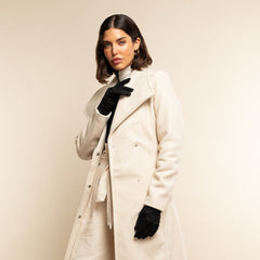 Silvia (black) - Italian suede leather gloves with luxurious cashmere lining